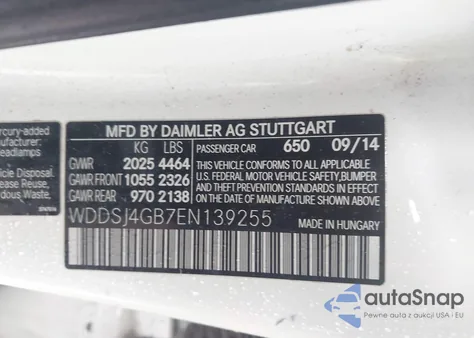2014 Mercedes-Benz Cla 250 4Matic z USA, uszkodzony, nr VIN WDDSJ4GB7EN139255